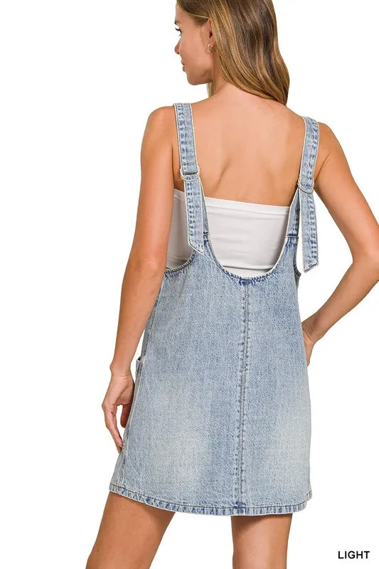 Zenana Denim Overall Mini Dress OutfitFlow