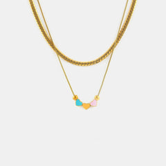18K Gold-Plated Double Layered Heart Necklace OutfitFlow