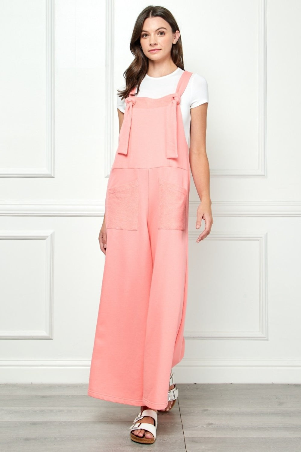 Outfit Flow - Veveret Wide Strap French Terry Overalls