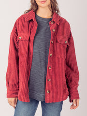 Outfit Flow - Button Up Long Sleeve Corduroy Jacket