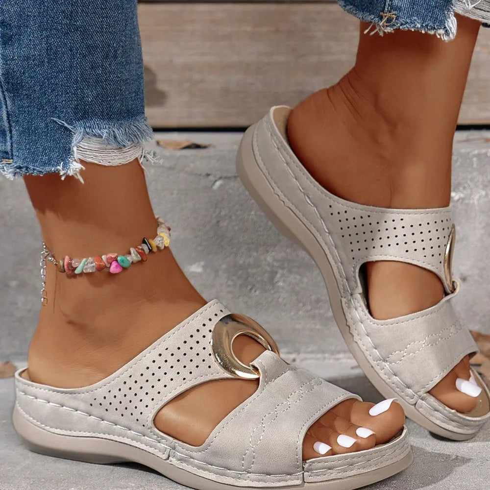 Open Toe Flats Sandals OutfitFlow