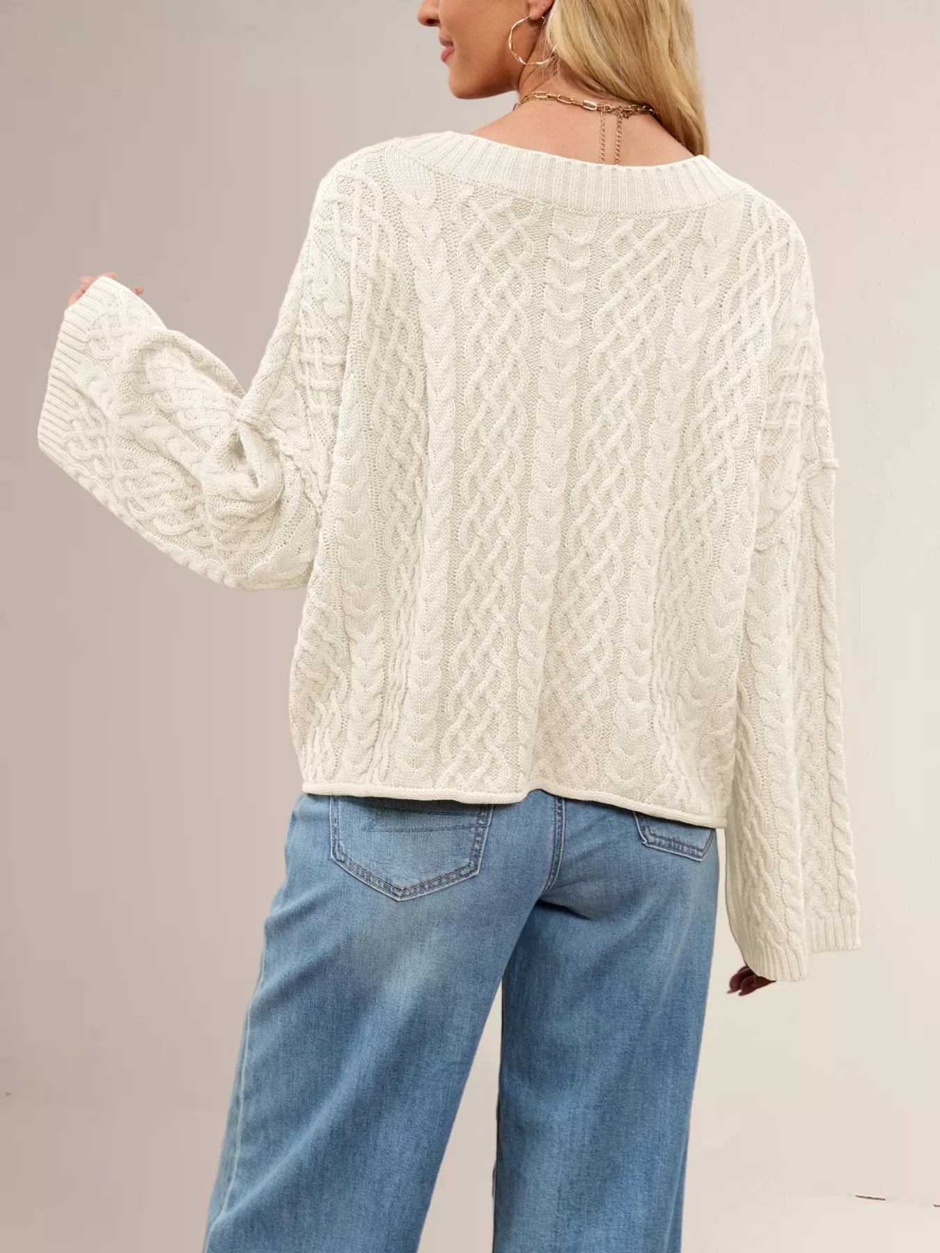 Cable Knit Button-Down Cardigan OutfitFlow
