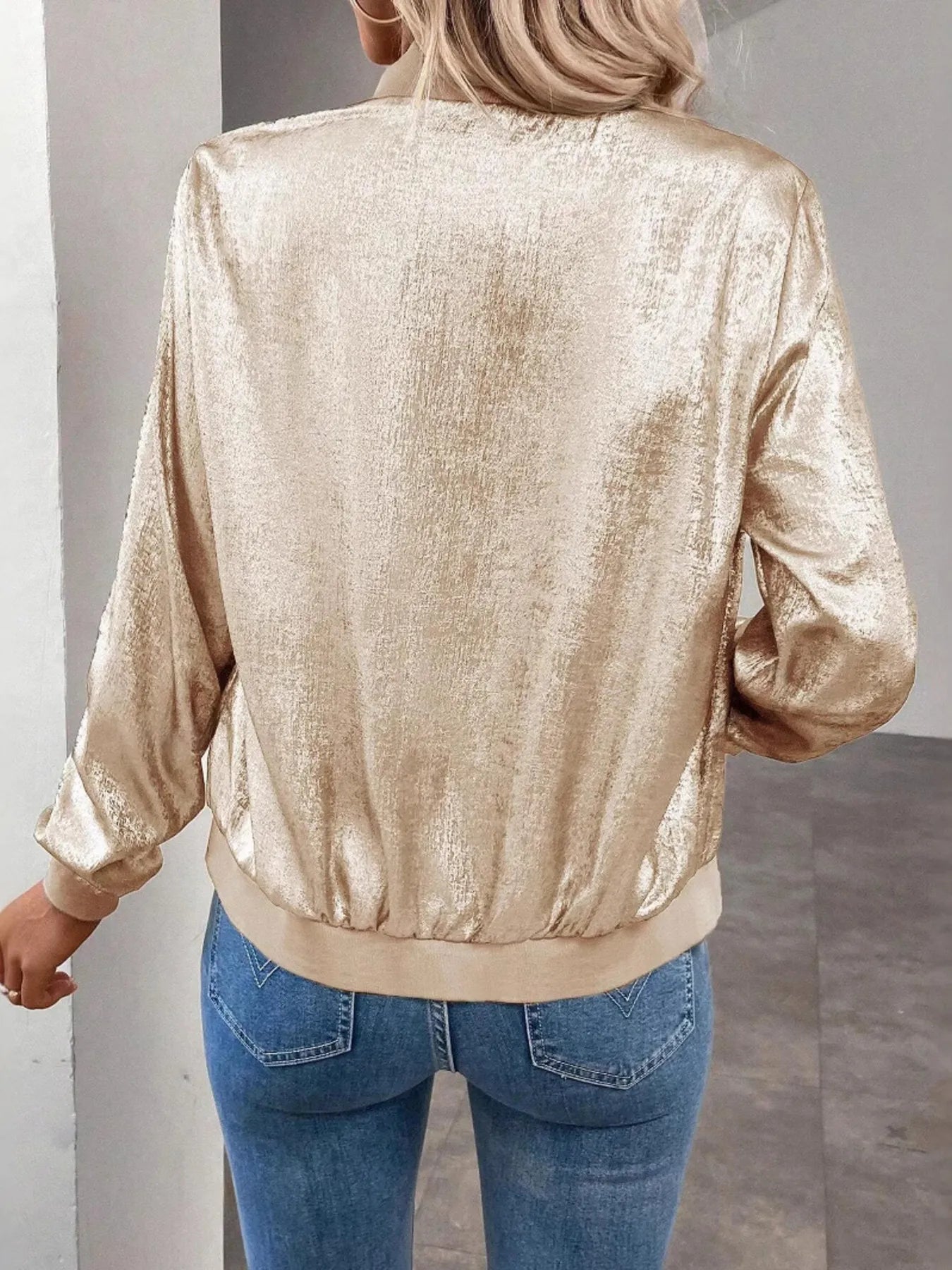 Zip Up Long Sleeve Jacket OutfitFlow