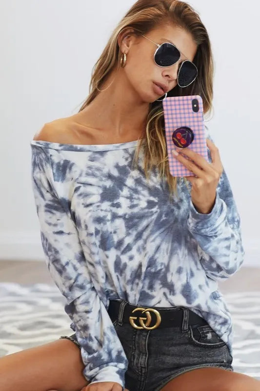 BiBi Tie Dye Print Terry T-Shirt OutfitFlow