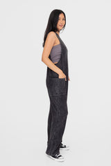 Outfit Flow - Mono B Mineral-Washed V Neck Overalls with Pockets