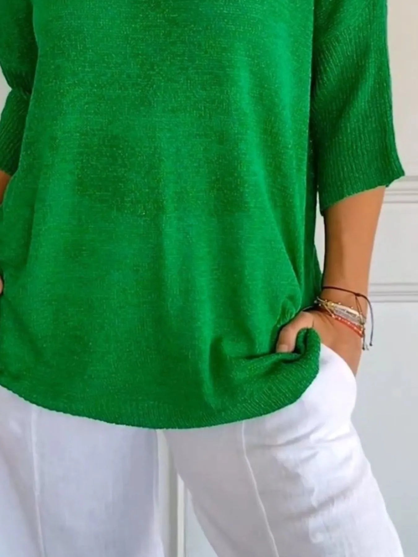 Full Size Relaxed Fit Ribbed Hem Sweater Plus Size OutfitFlow