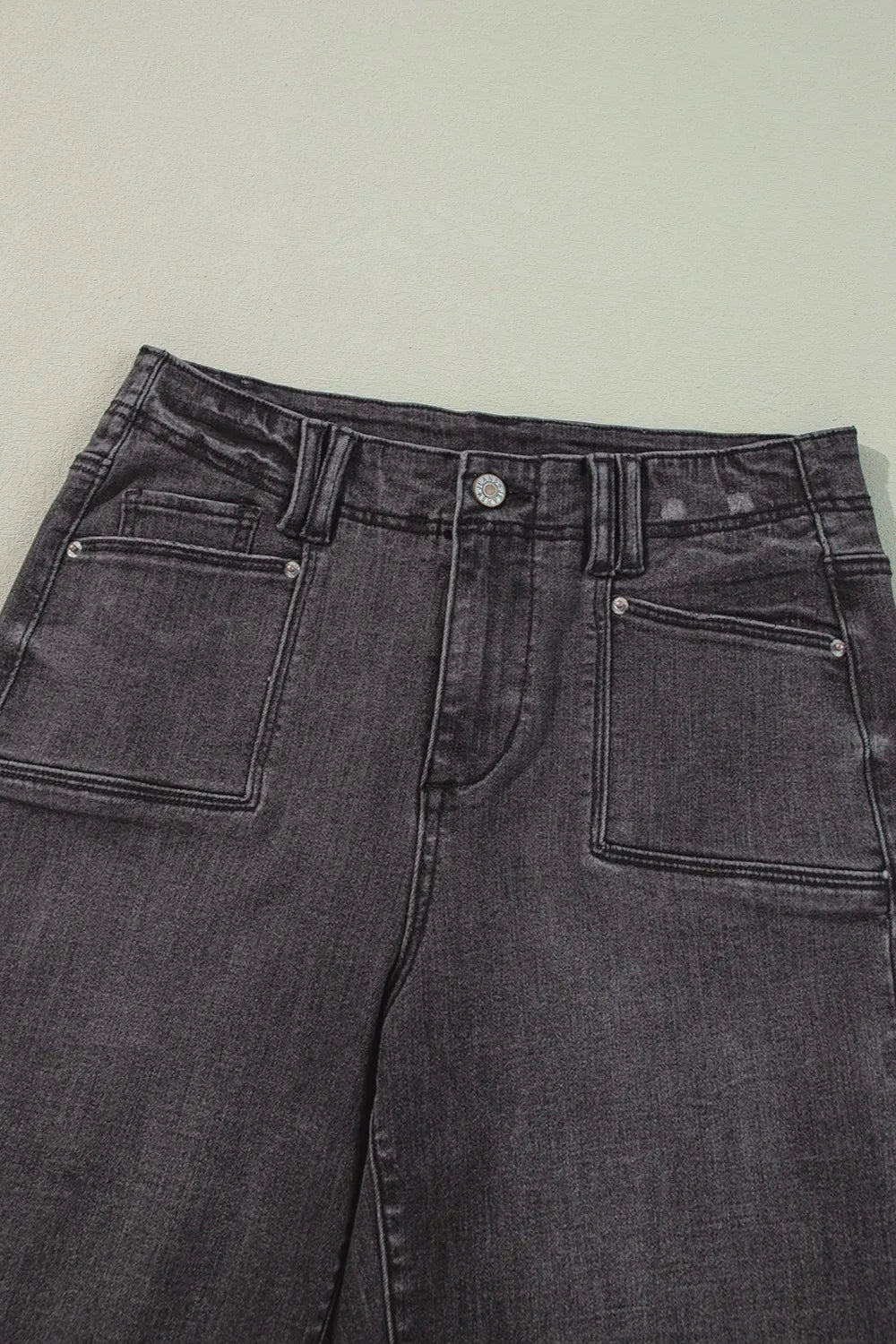 High-Waisted Wide-Leg Vintage Wash Jeans OutfitFlow