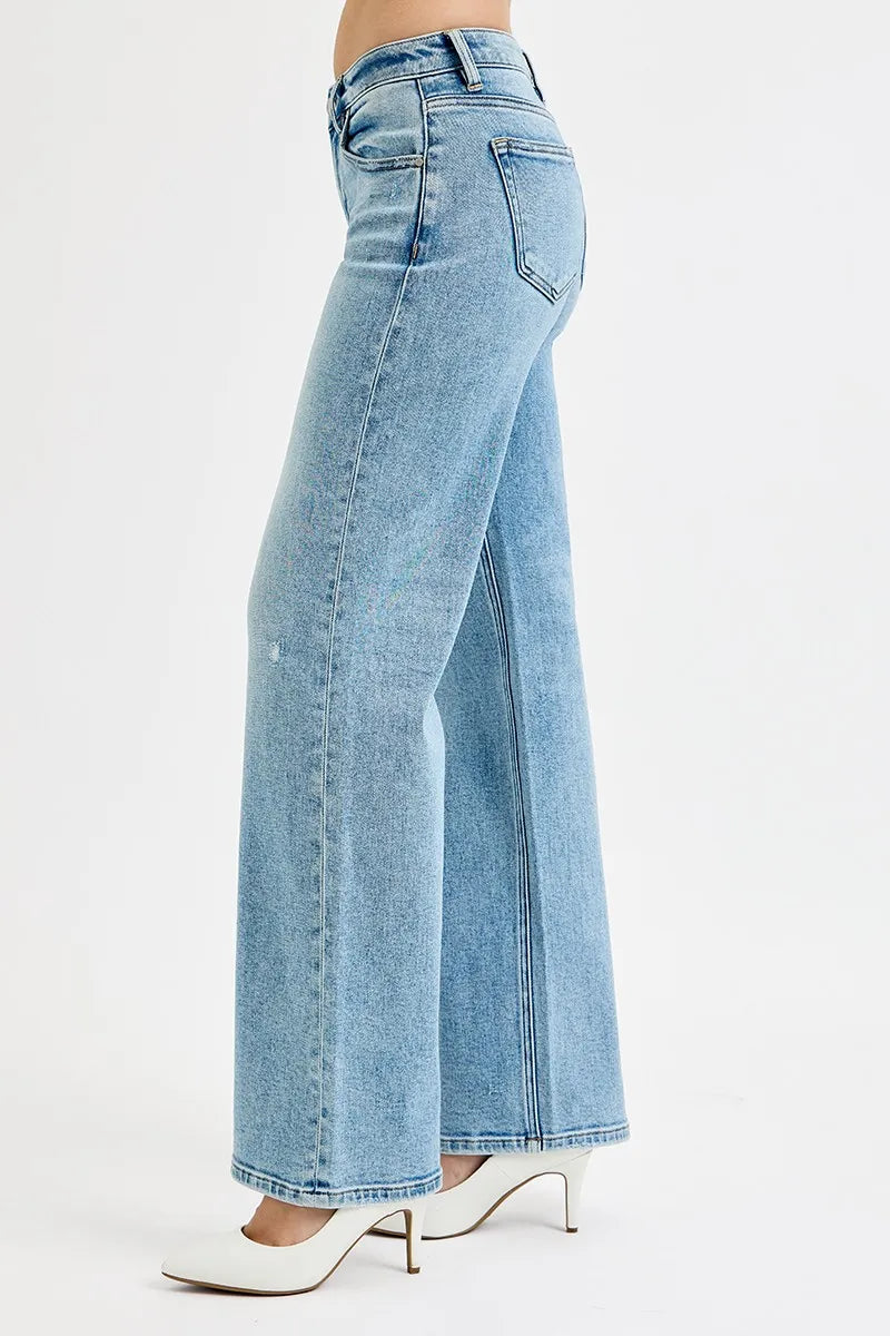 RISEN Full Size Low Rise Ankle Boyfriend Distressed Jeans Plus Size OutfitFlow