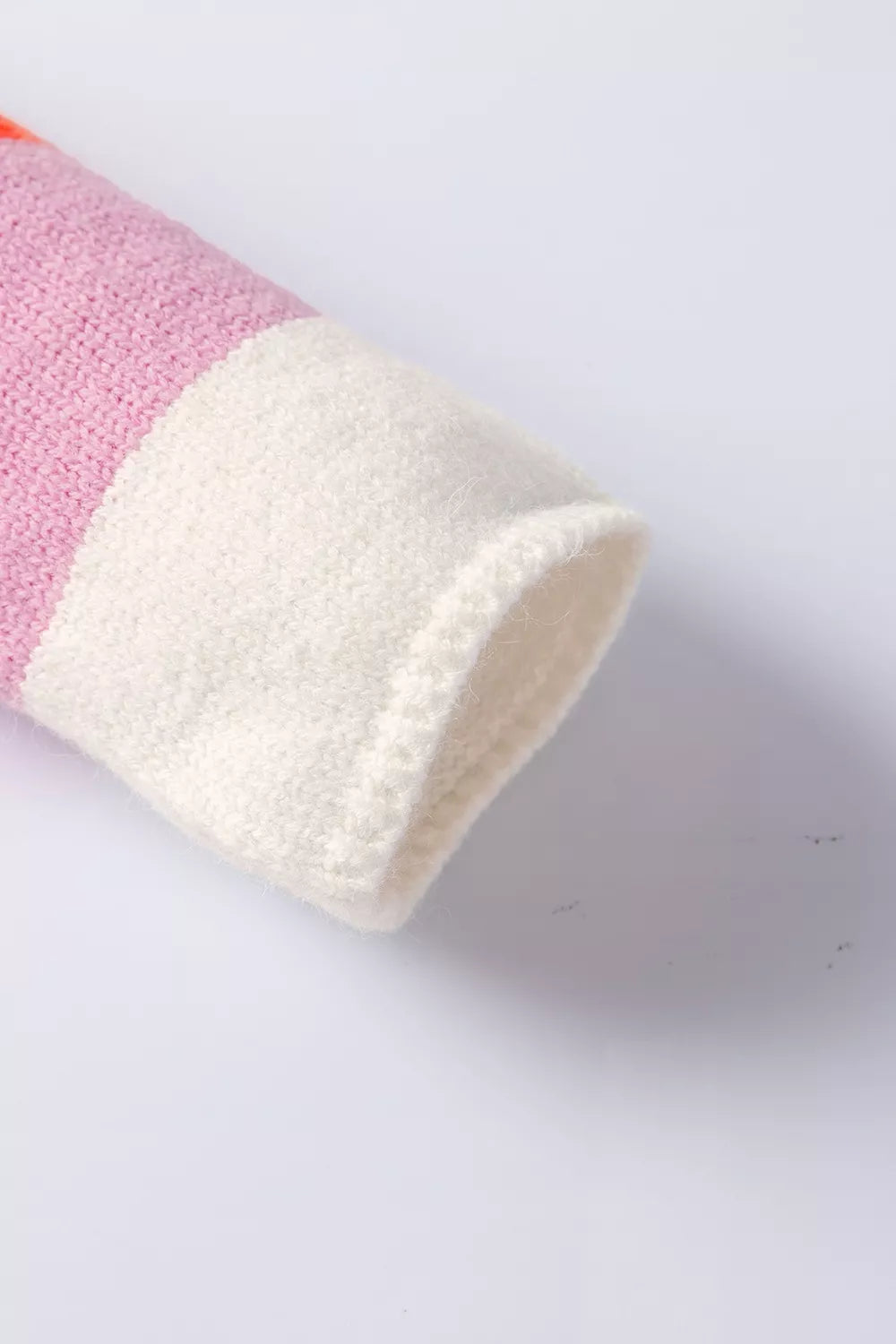 V-Neck Striped Color Block Knit Top OutfitFlow