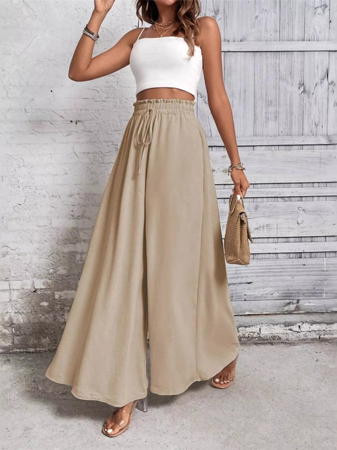 Frill Wide Leg Pants OutfitFlow