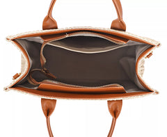 David Jones Square Woven Tote Handbag Trendsi