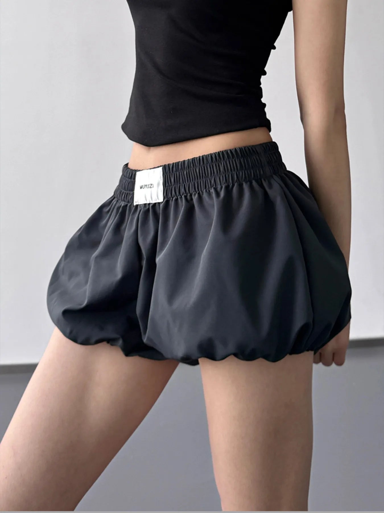 Elastic Waistband Bubble Shorts OutfitFlow