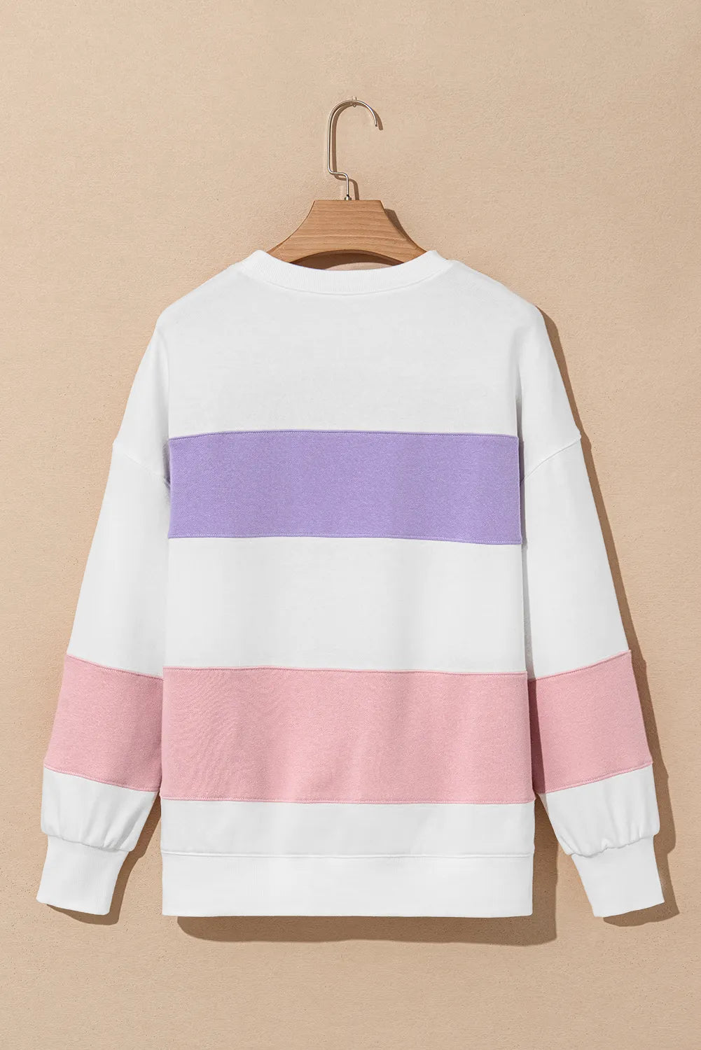 Outfit Flow - Color Block Round Neck Long Sleeve Sweatshirt