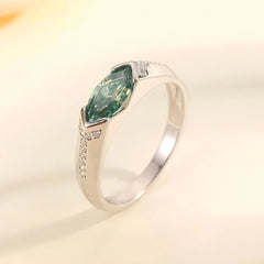 1 Carat Moissanite 925 Sterling Silver Ring Silver OutfitFlow