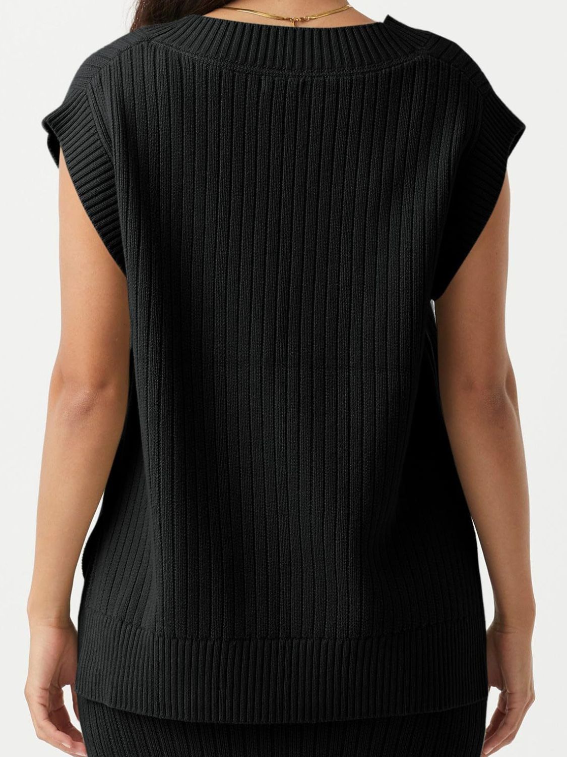 Outfit Flow - Mandy Ribbed V-Neck Sweater Vest