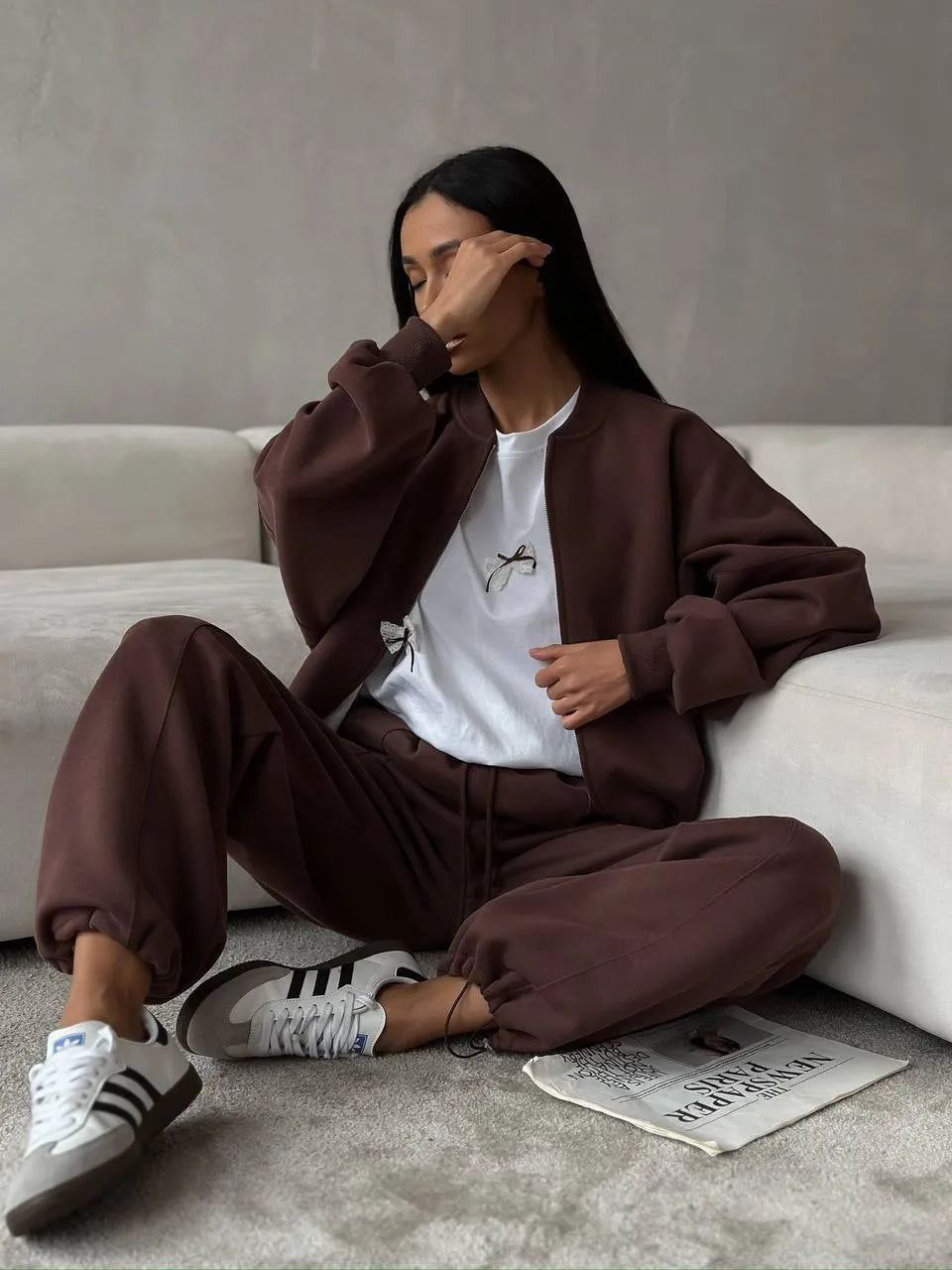 Bow Round Neck Oversized T-Shirt OutfitFlow
