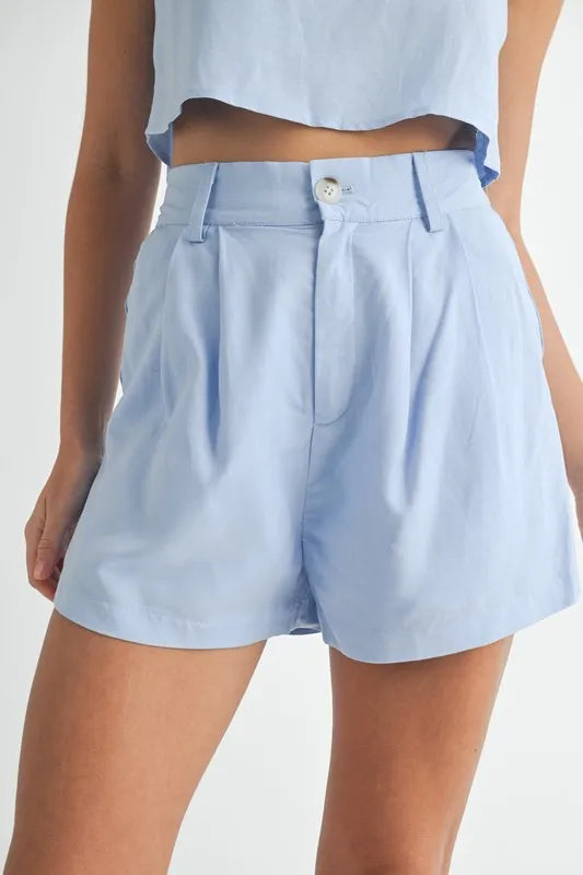 MABLE Sleeveless Crop Top and Shorts Set OutfitFlow