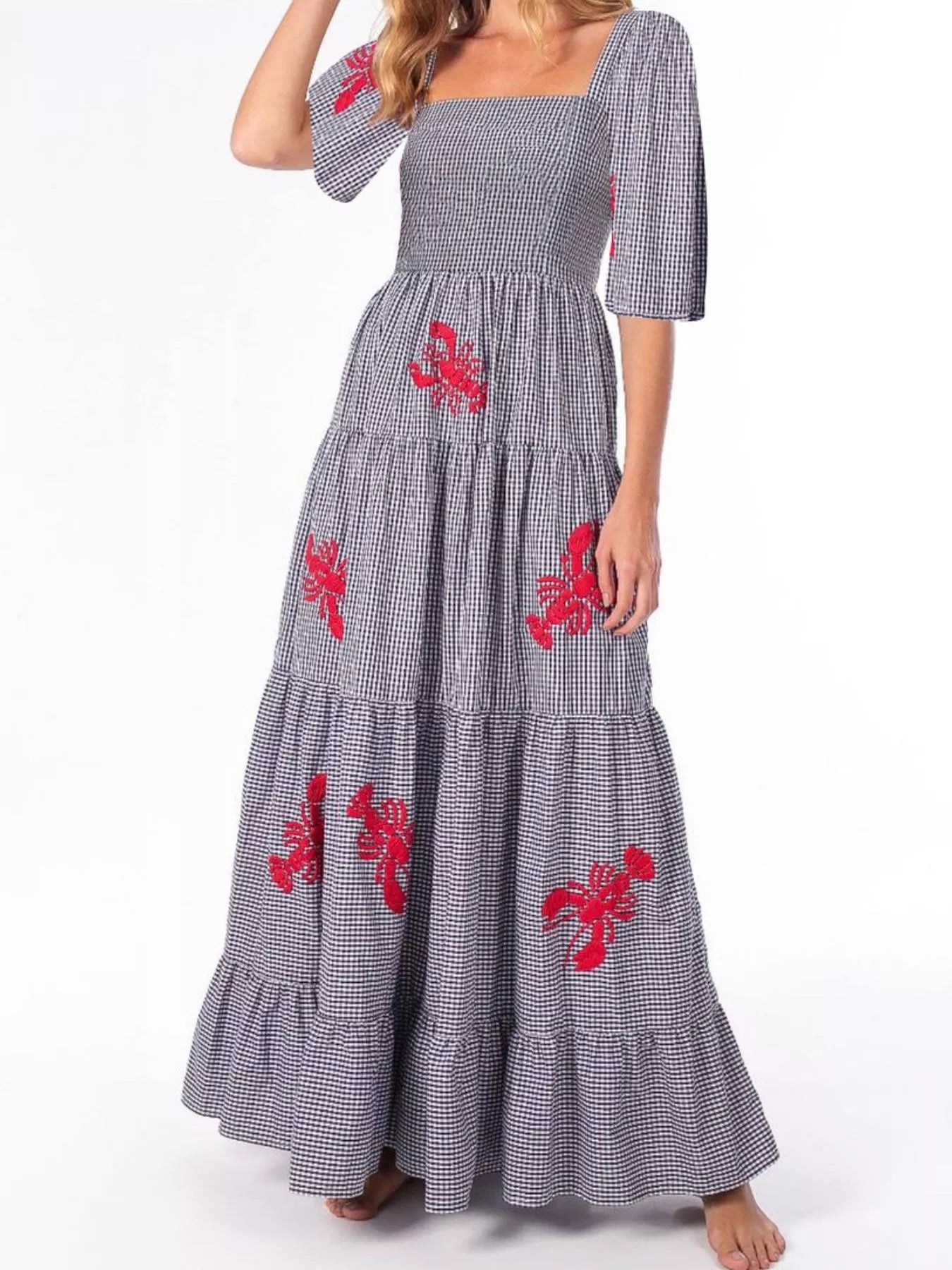 Square Neck Tiered Maxi Dress OutfitFlow