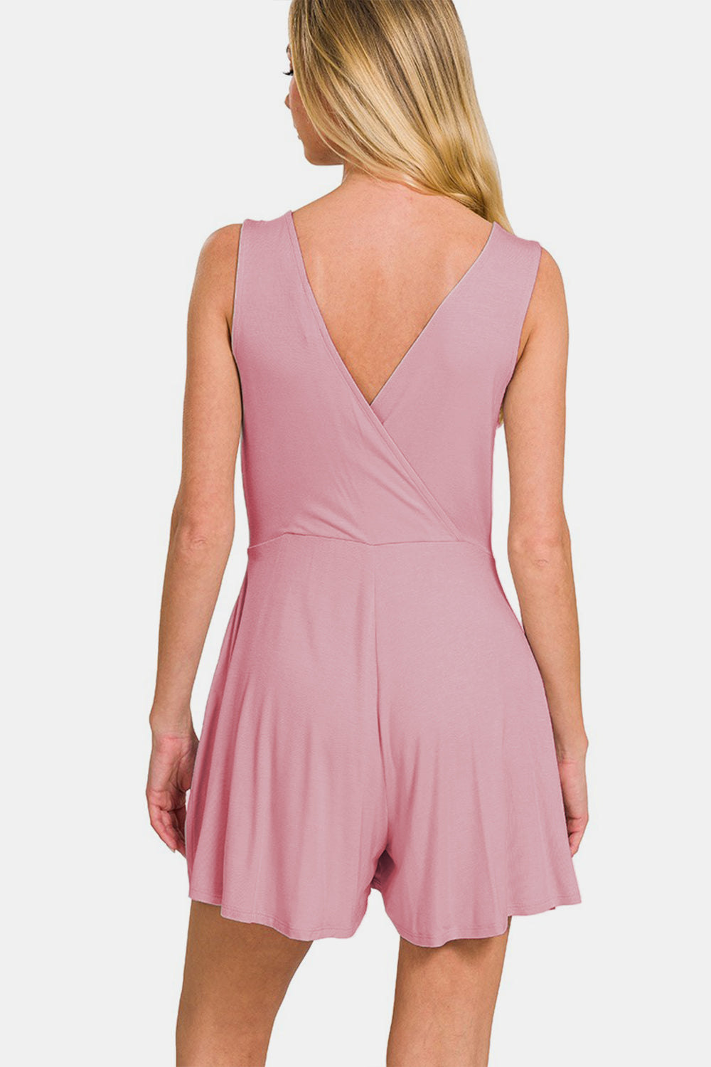 Outfit Flow - Zenana Surplice Neckline Sleeveless Romper