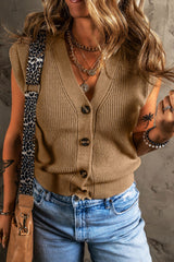 Outfit Flow - Button Up V-Neck Sweater Vest