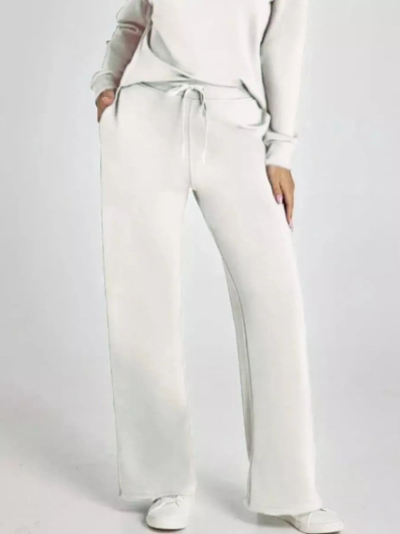 Full Size Johnny Collar Long Sleeve Top and Pants Plus Size OutfitFlow