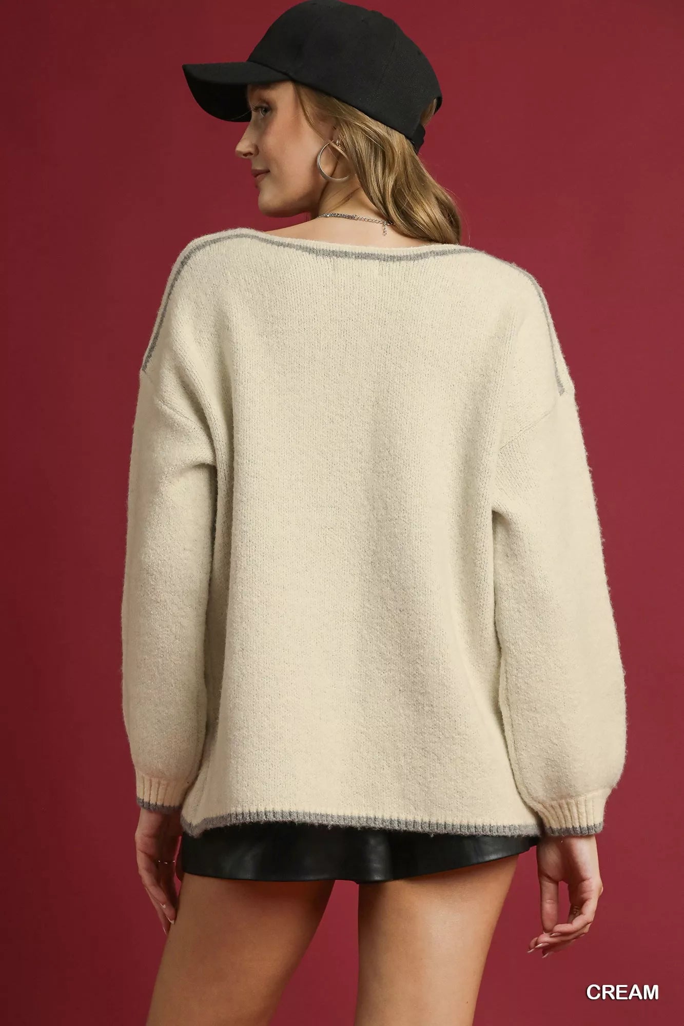 Umgee Floral Jacquard Knit Sweater OutfitFlow