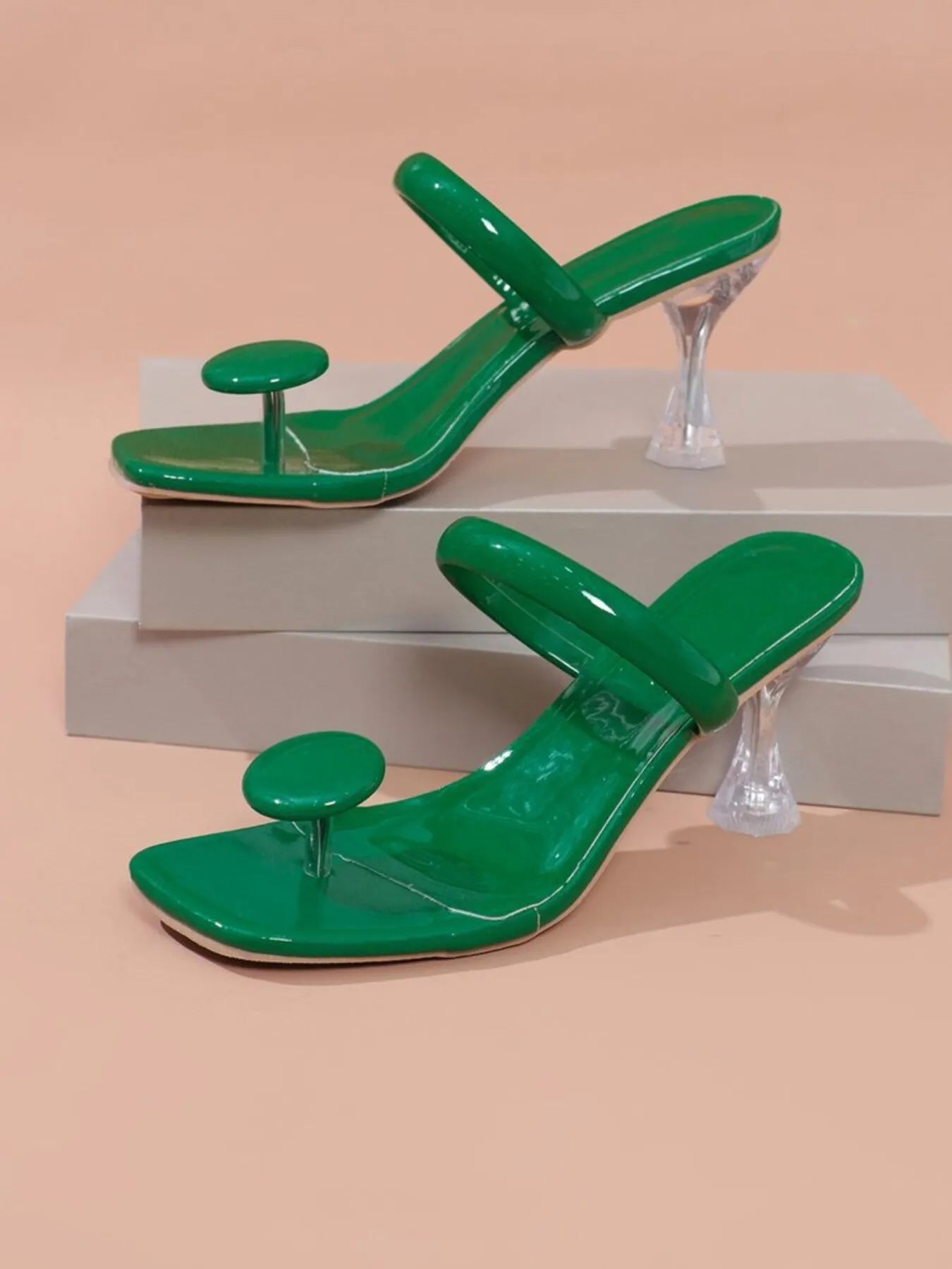 Jelly Ring Toe Sandals Green OutfitFlow