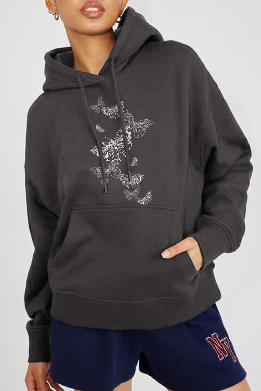 Outfit Flow - Simply Love Simply Love Full Size Dropped Shoulder Butterfly Graphic Hoodie