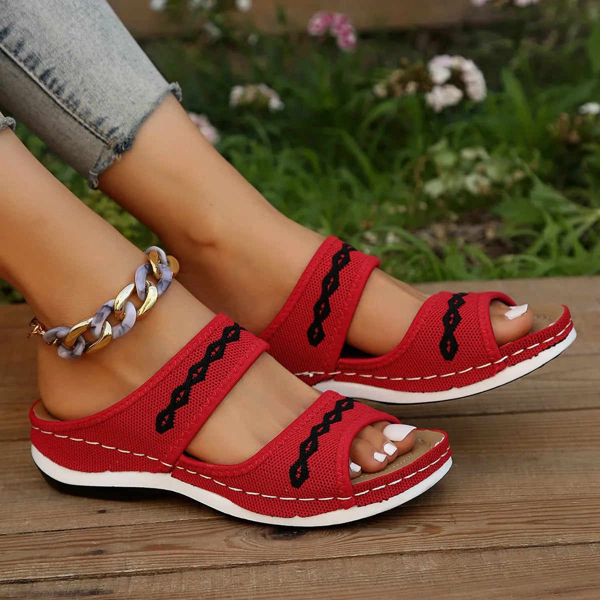 Open Toe Wedge Sandals OutfitFlow