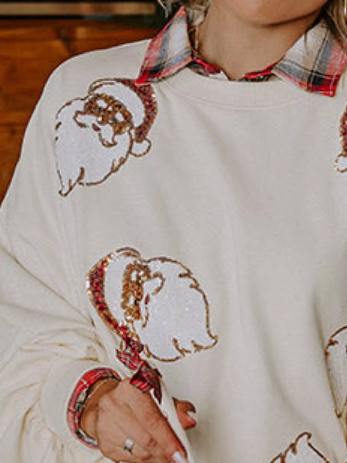 Christmas Santa Long Sleeve Sweatshirt OutfitFlow