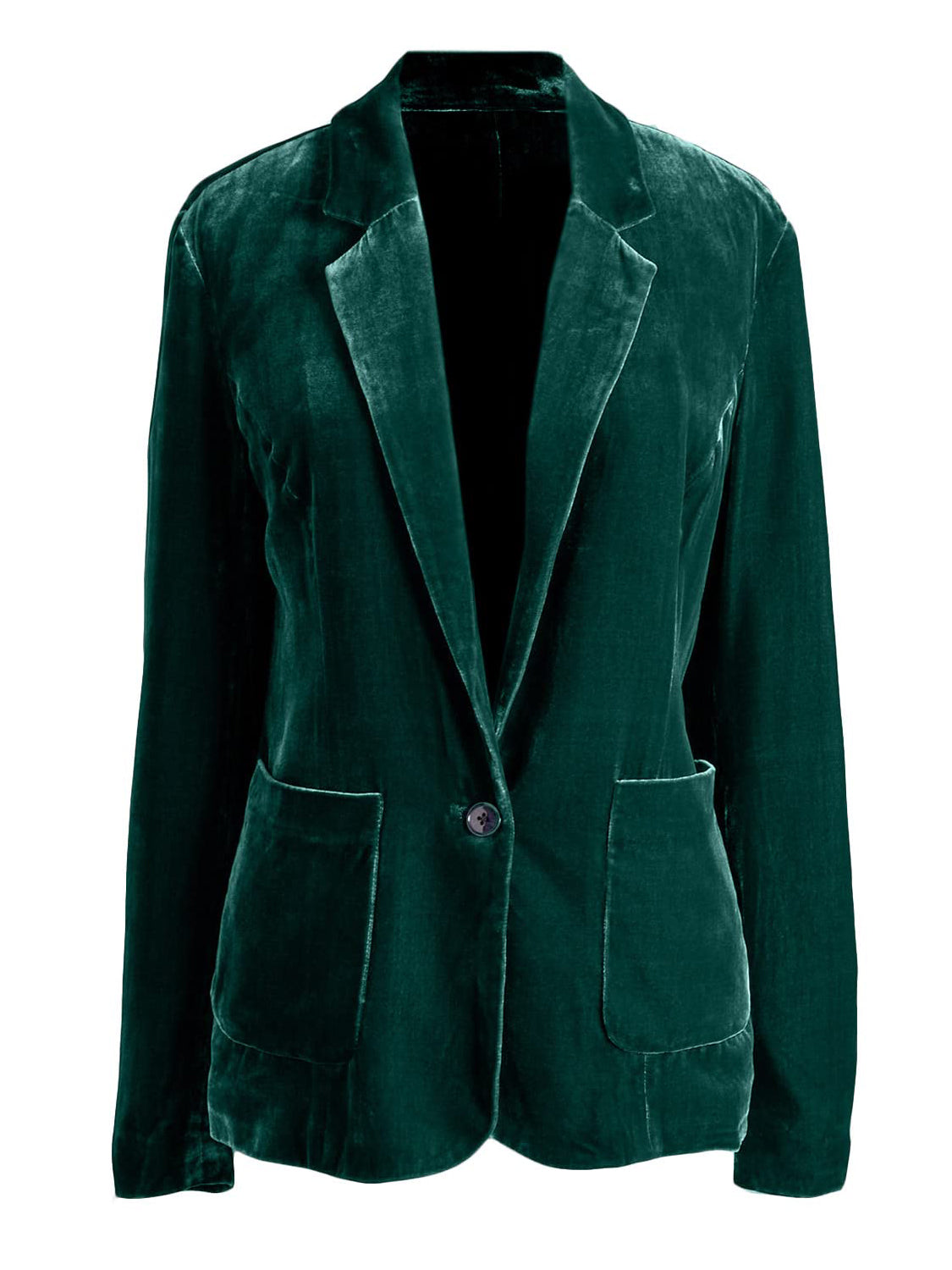 Pocketed Button Up Lapel Collar Blazer OutfitFlow