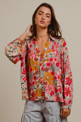 BiBi Woven Floral Printed Shirt Top OutfitFlow