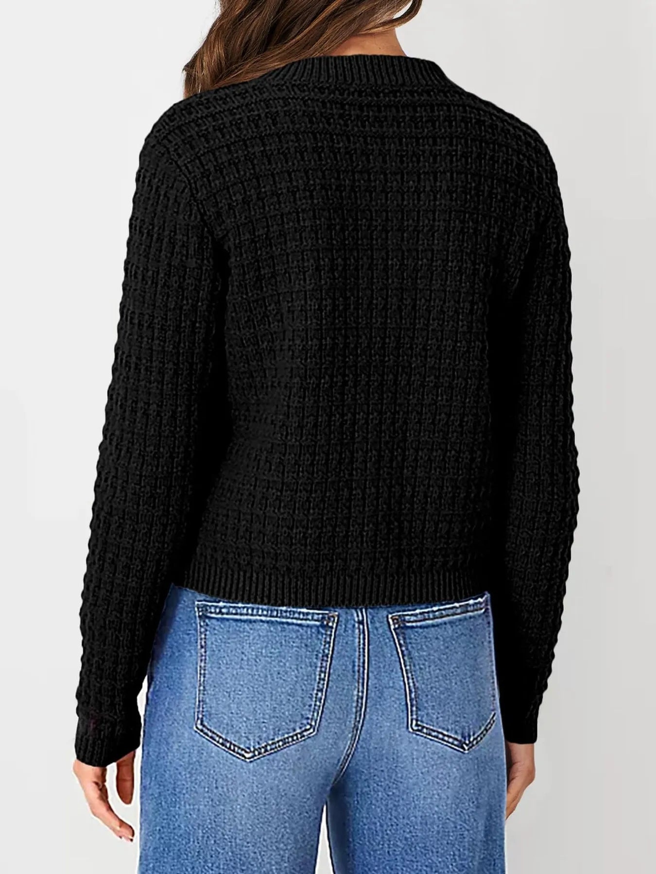 Textured Knit Button-Front Cardigan OutfitFlow