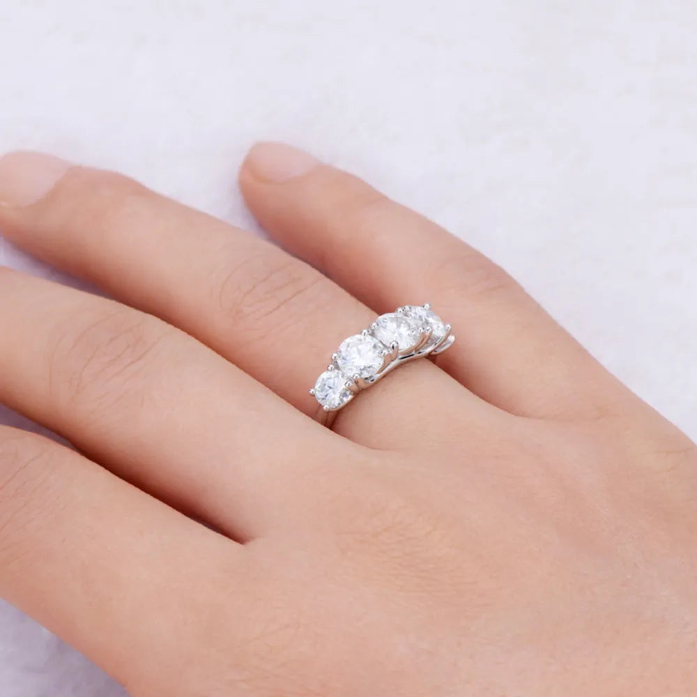 3.6 Carat Moissanite 925 Sterling Silver Ring OutfitFlow