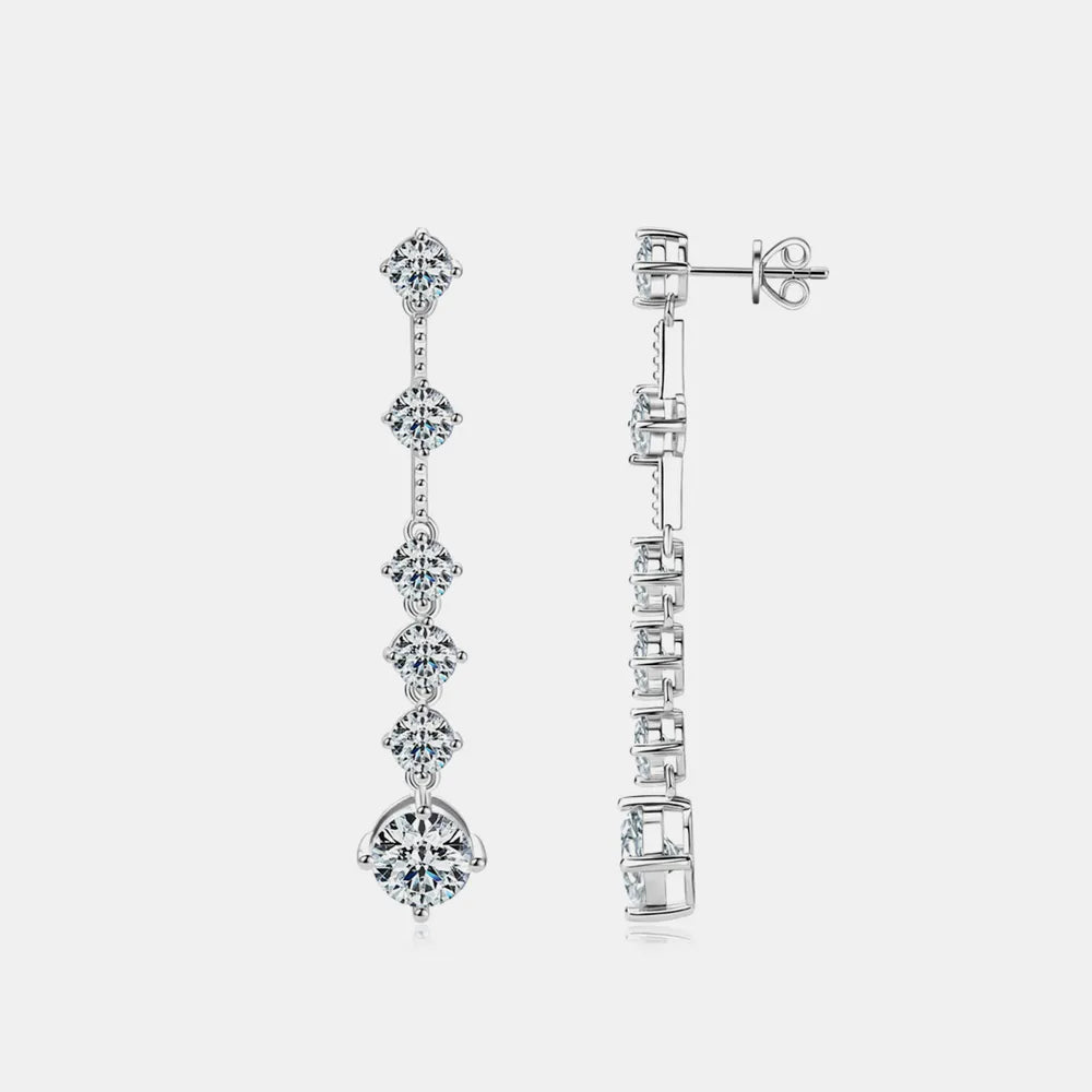 4 Carat Moissanite 925 Sterling Silver Earrings OutfitFlow