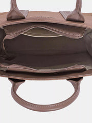 David Jones Canvas Tote Handbag with Contrast Leather Handles OutfitFlow