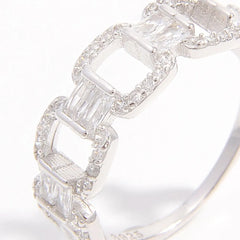 925 Sterling Silver Zircon Cutout Ring OutfitFlow