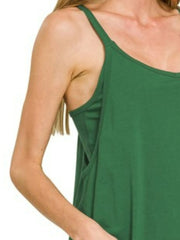 Zenana Cami Mini Dress with Built-in Romper Liner Trendsi