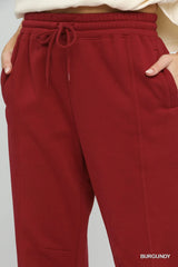 Umgee Fleece Jogger Pants with Drawstring OutfitFlow