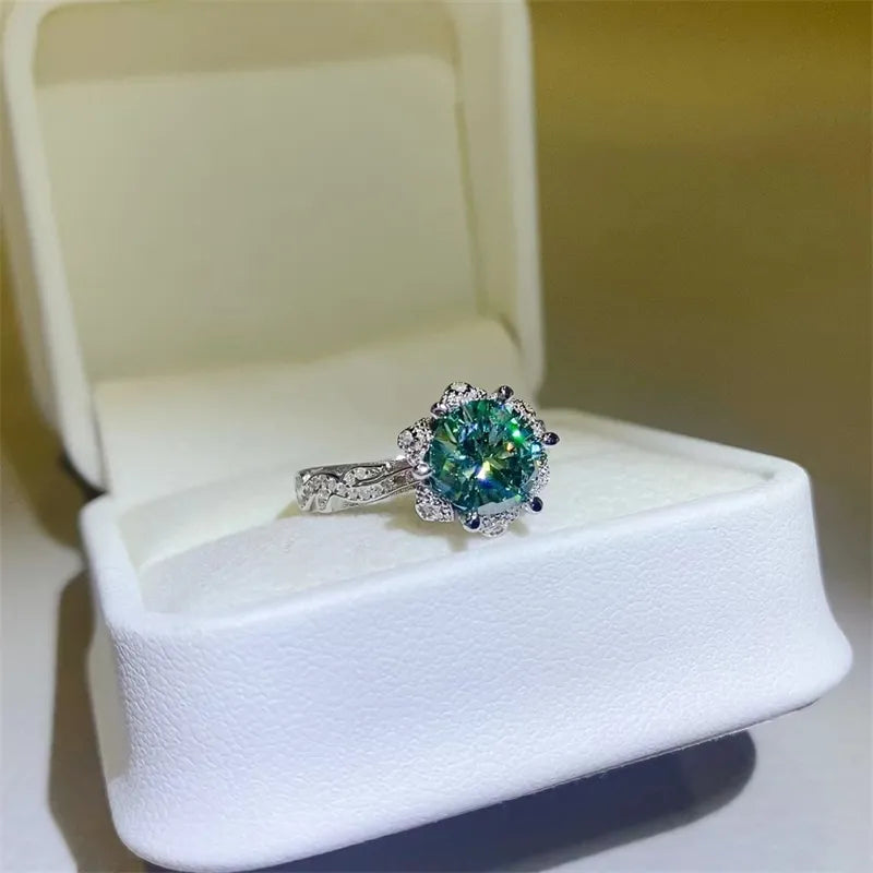 2 Carat Moissanite 925 Sterling Silver Ring OutfitFlow