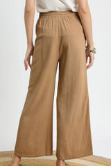 Umgee Wide Leg Drawstring Pants OutfitFlow