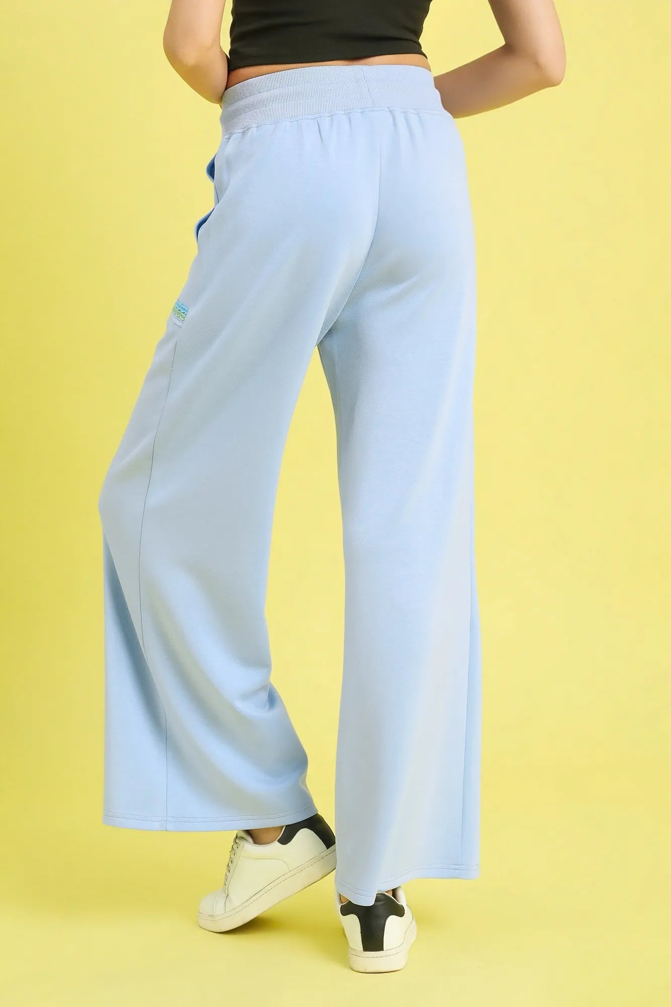Umgee Drawstring Wide Leg Pants with Scallop Trim Detail OutfitFlow