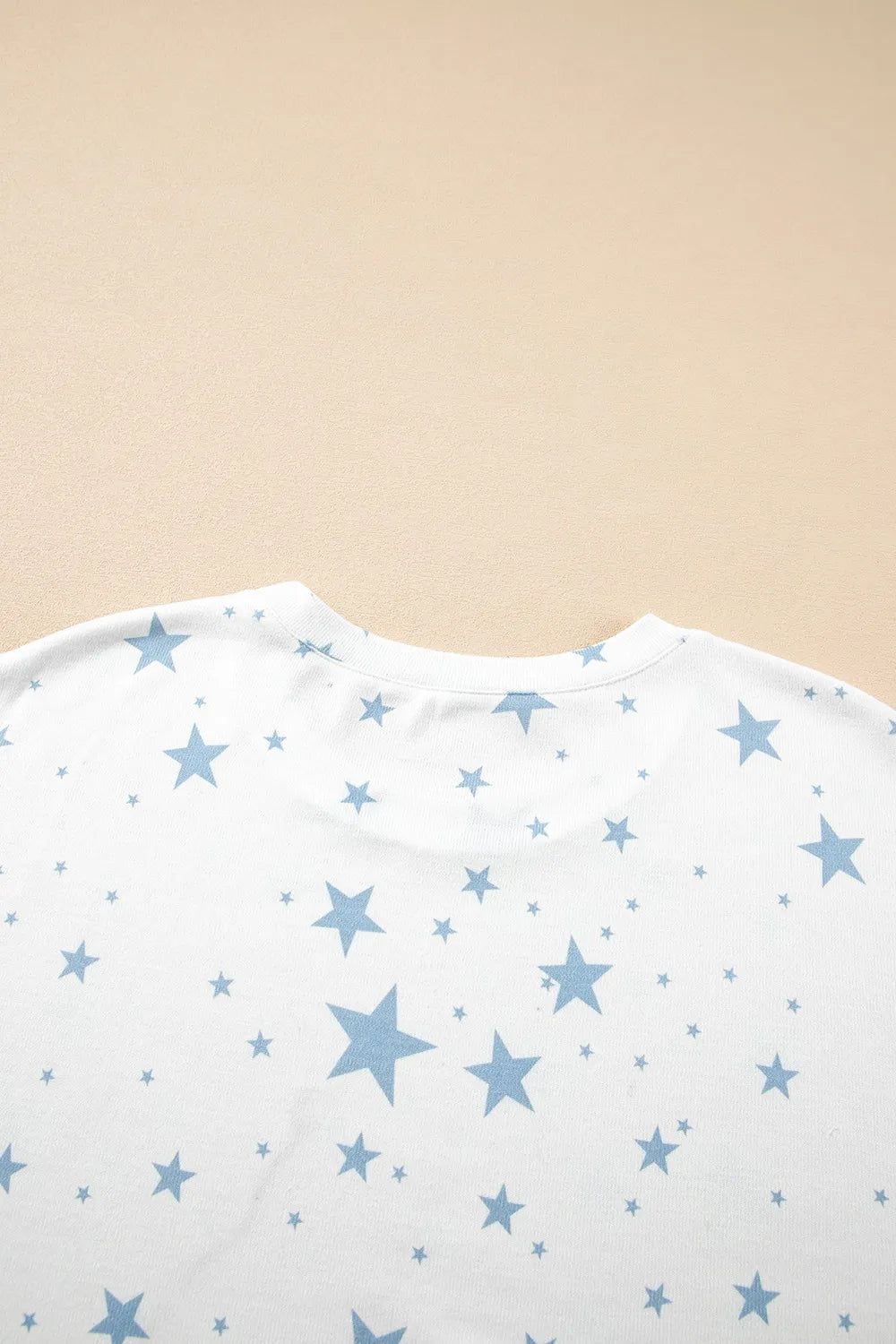 Stars Print Drop Shoulder Oversized T Shirt with Slits OutfitFlow