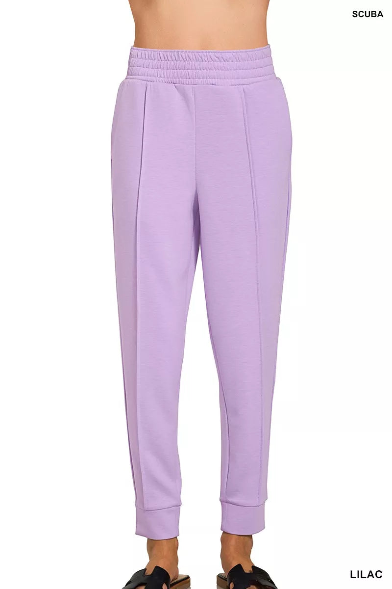 Zenana Scuba Mock Neck Sweatshirt and Joggers Set OutfitFlow