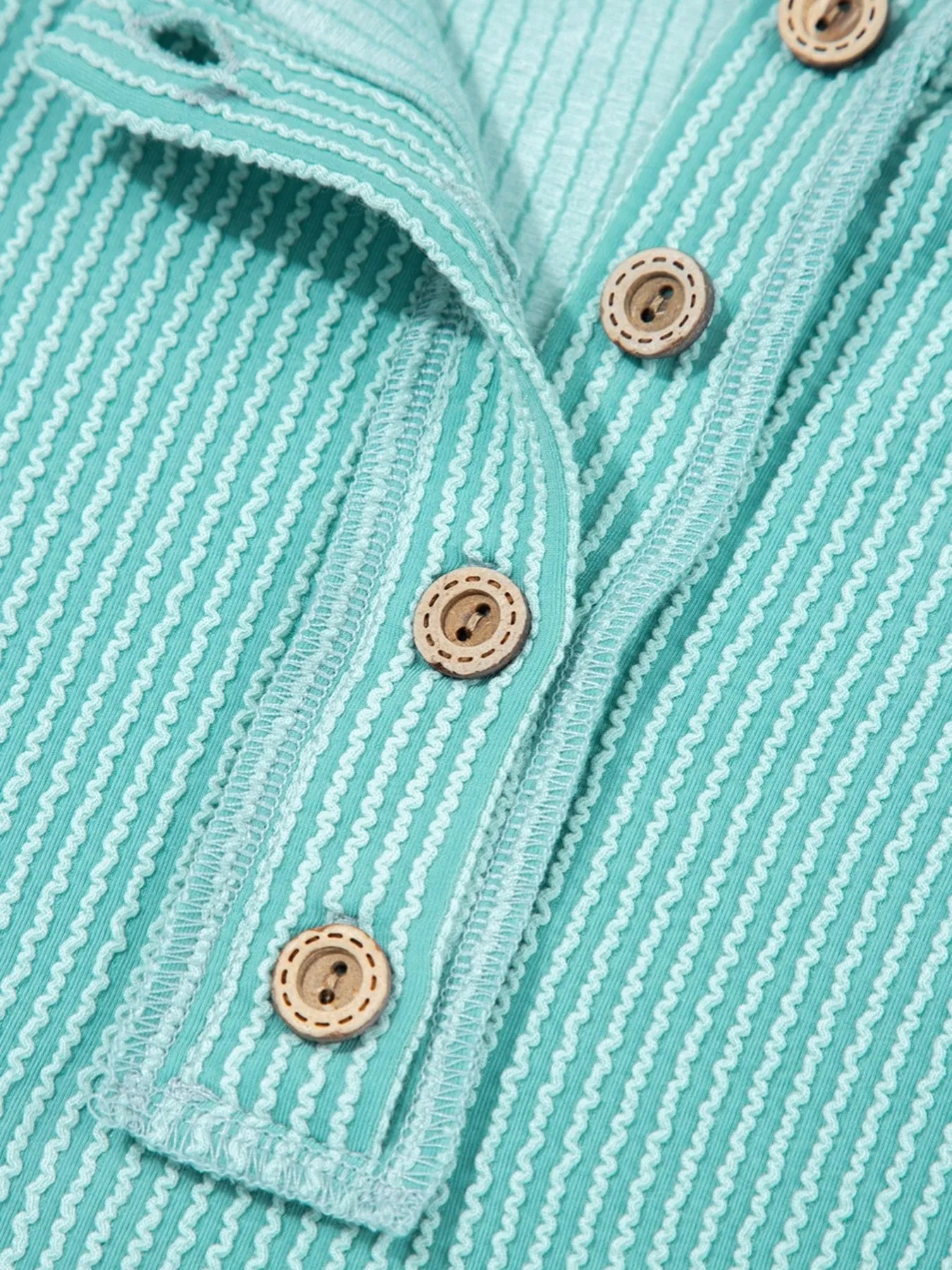 Color Block Ribbed Knit Henley Sweatshirt OutfitFlow