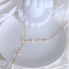 18K Gold-Plated Pearl Drop Necklace OutfitFlow