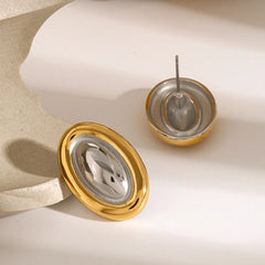 18K Gold-Plated Stainless Steel Stud Earring OutfitFlow