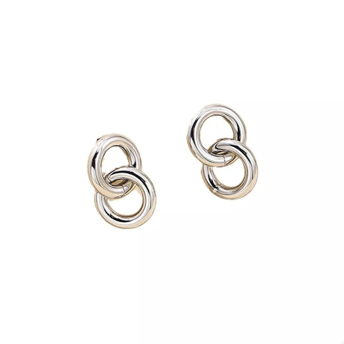 Interlocked Chain Link Stud Earrings OutfitFlow