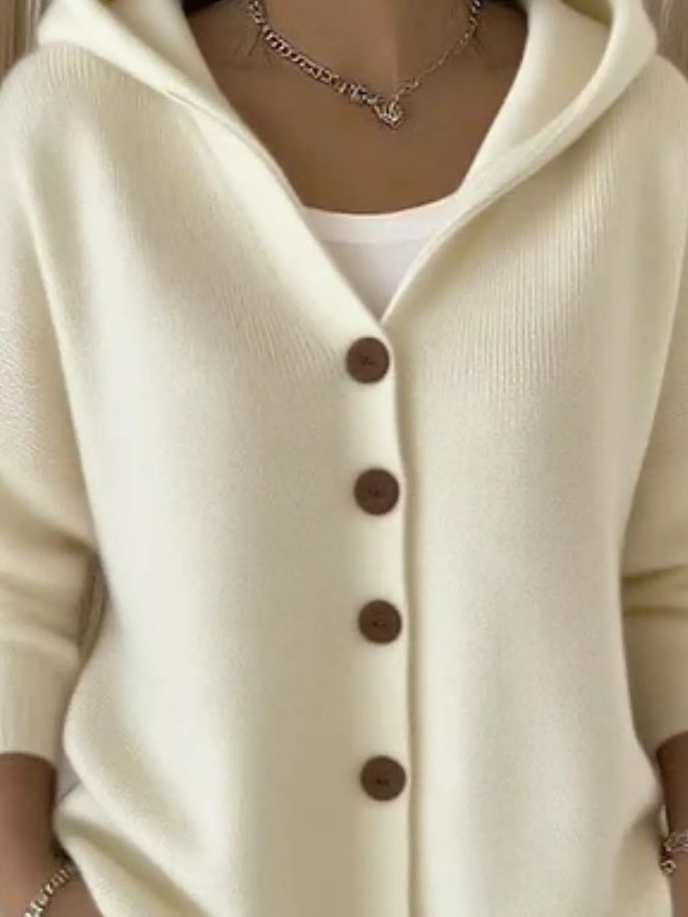 Full Size Hooded Button-Front Soft Knit Cardigan Plus Size OutfitFlow