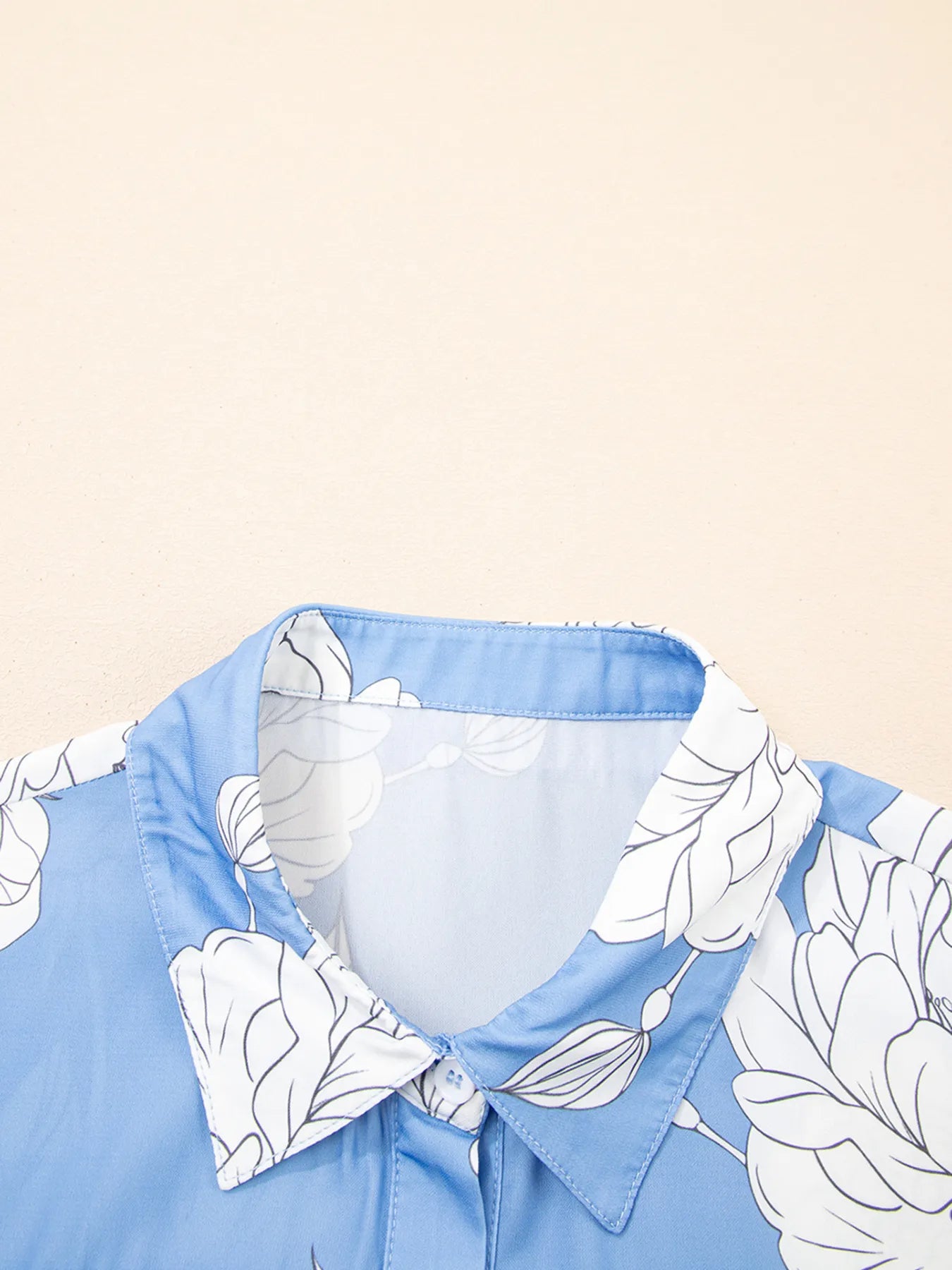 Floral Print Button Up Pleated Detail Puff Sleeve Shirt OutfitFlow
